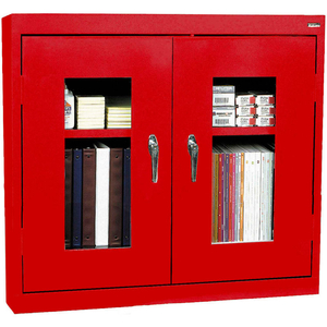 CLEAR VIEW WALL CABINET - 36"W X 12"D X 30"H RED by Sandusky Lee Cabinets