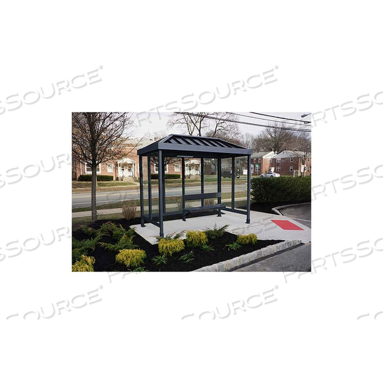 SMOKING SHELTER 4-2VR-DKB, 3-SIDED, OPEN FRONT, 10'L X 5'W, VENTED STANDING SEAM ROOF, DK BRZ by Handi-Hut Inc