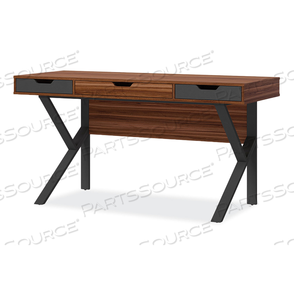 STIRLING TABLE DESK, 59.75" X 23.75" X 31", NATURAL WALNUT/CHARCOAL GRAY 