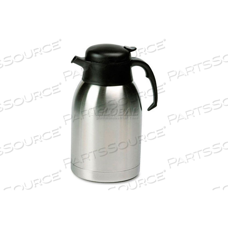 STAINLESS STEEL LINED VACUUM CARAFE, 1.9 LITER, SATIN FINISH/BLACK TRIM 