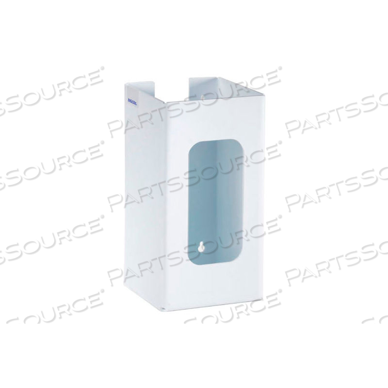 TOP LOADING PLASTIC GLOVE DISPENSER, HOLDS 1 BOX, 10-1/4"H X 5-1/4"W X 5-1/4"D, WHITE by Horizon Mfg Enterprises, Inc TOP LOADING PLASTIC GLOVE DISPENSER, HOLDS 1 BOX, 10-1/4"H X 5-1/4"W X 5-1/4"D, WHITE by Horizon Mfg Enterprises, Inc