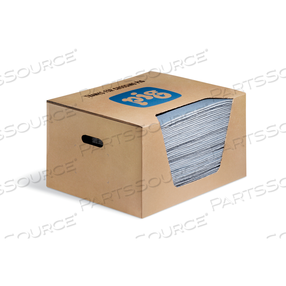 PIG BLUE ABSORBENT MAT PAD IN DISPENSER BOX by New Pig Corporation PIG BLUE ABSORBENT MAT PAD IN DISPENSER BOX by New Pig Corporation