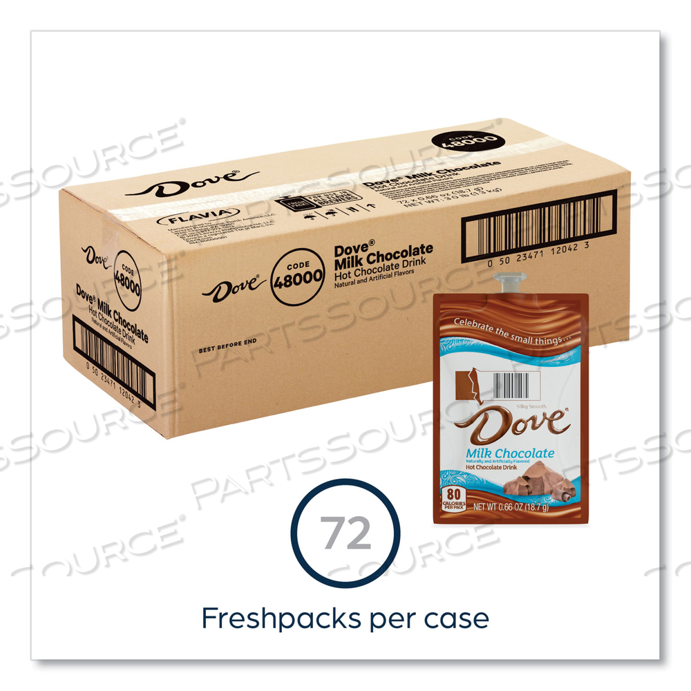 DOVE HOT CHOCOLATE FRESHPACK, MILK CHOCOLATE, 0.66 OZ POUCH by FLAVIA DOVE HOT CHOCOLATE FRESHPACK, MILK CHOCOLATE, 0.66 OZ POUCH by FLAVIA