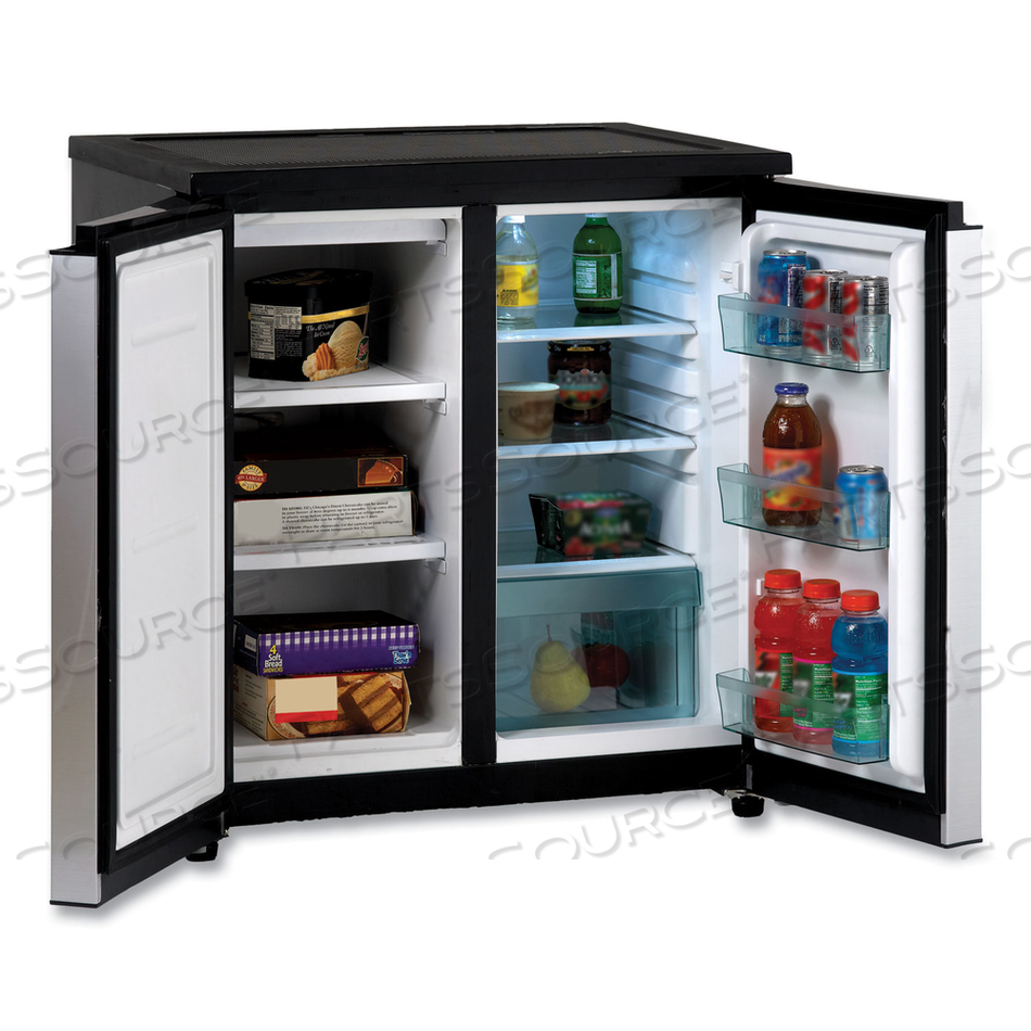 5.5 CF SIDE BY SIDE REFRIGERATOR/FREEZER, BLACK/STAINLESS STEEL by Avanti Products