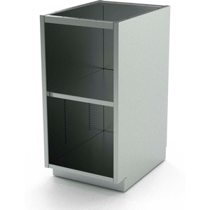 STAINLESS STEEL BASE CABINET, OPEN, 1 SHELF, 36"W X 21"D X 36"H by Aero Manufacturing Co.