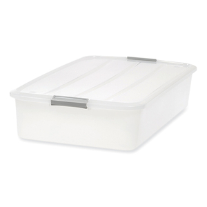 50 QT. LATCH LID UNDERBED STORAGE BOX, 17.75" X 32.5" X 6.5", CLEAR by Iris USA, Inc