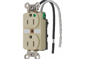 RECEPTACLE DUPLEX 15A 5-15R 125V IVORY by Hubbell Incorporated, Wiring Device-Kellums