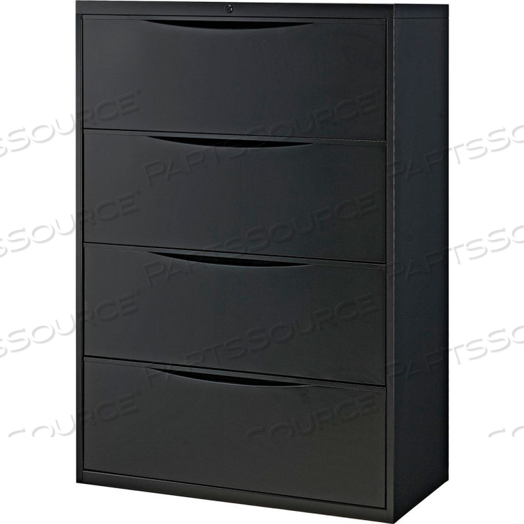 INTERION 36" 4-DRAWER PREMIUM LATERAL FILE CABINET, BLACK by Jiaxing Haihong Mechanical & Electrical