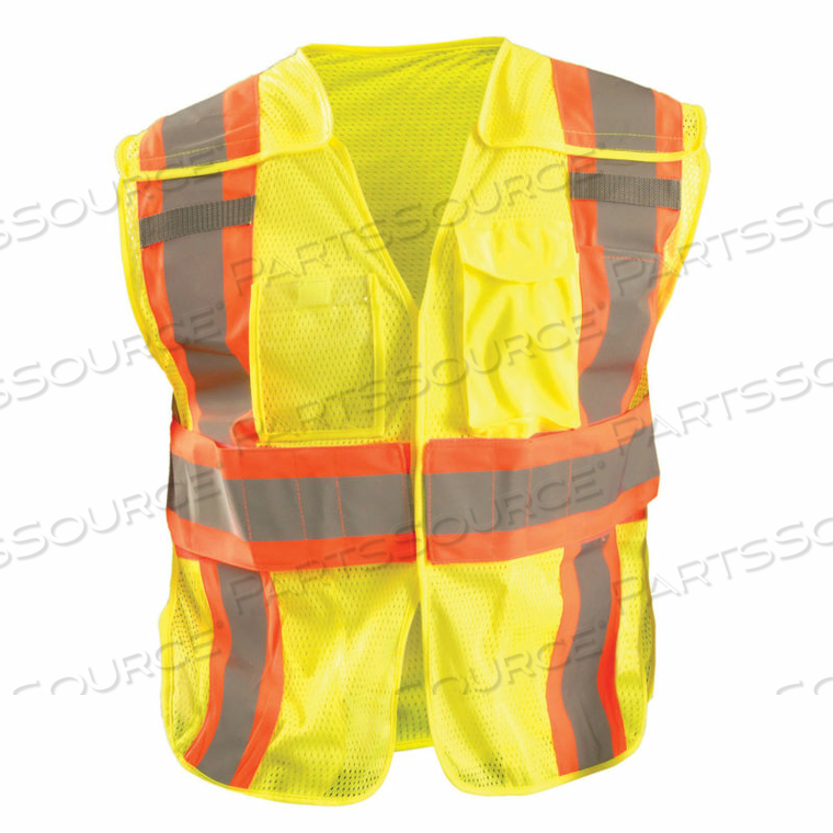 CLASSIC MESH TWO-TONE EXPANDABLE VEST, CLASS 2, HI-VIS YELLOW, M/L 