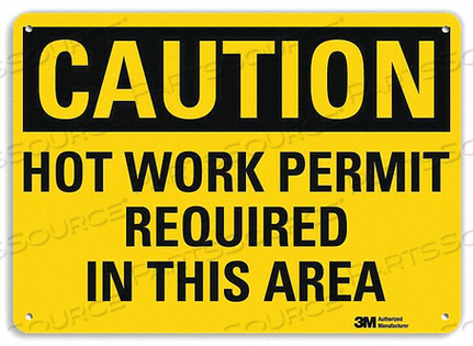 SAFETY SIGN HOT WORK PERMIT 7IN.H by Lyle Signs Inc. SAFETY SIGN HOT WORK PERMIT 7IN.H by Lyle Signs Inc.