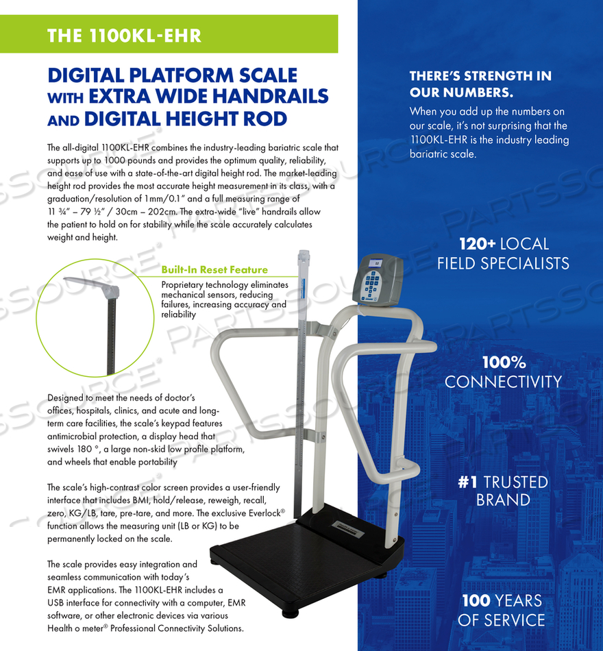 PELSTAR/HEALTH O METER PROFESSIONAL SCALE - BARIATRIC DIGITAL STAND-ON  SCALE 1100KL