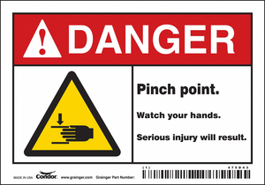 SAFETY SIGN 5 W 3-1/2 H 0.004 THICK by Condor