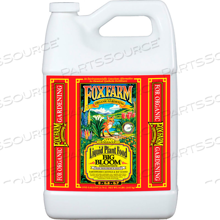 FOXFARM BIG BLOOM LIQUID PLANT FOOD CONCENTRATE 1/2 - 11/16, 1 GAL 