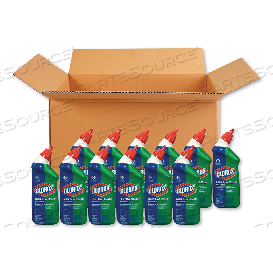 TOILET BOWL CLEANER WITH BLEACH, FRESH SCENT, 24 OZ BOTTLE, 12/CARTON by Clorox