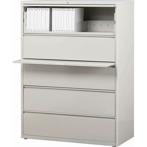 HL10000 SERIES LATERAL FILE 42" WIDE 5-DRAWER - LIGHT GRAY by Hirsh