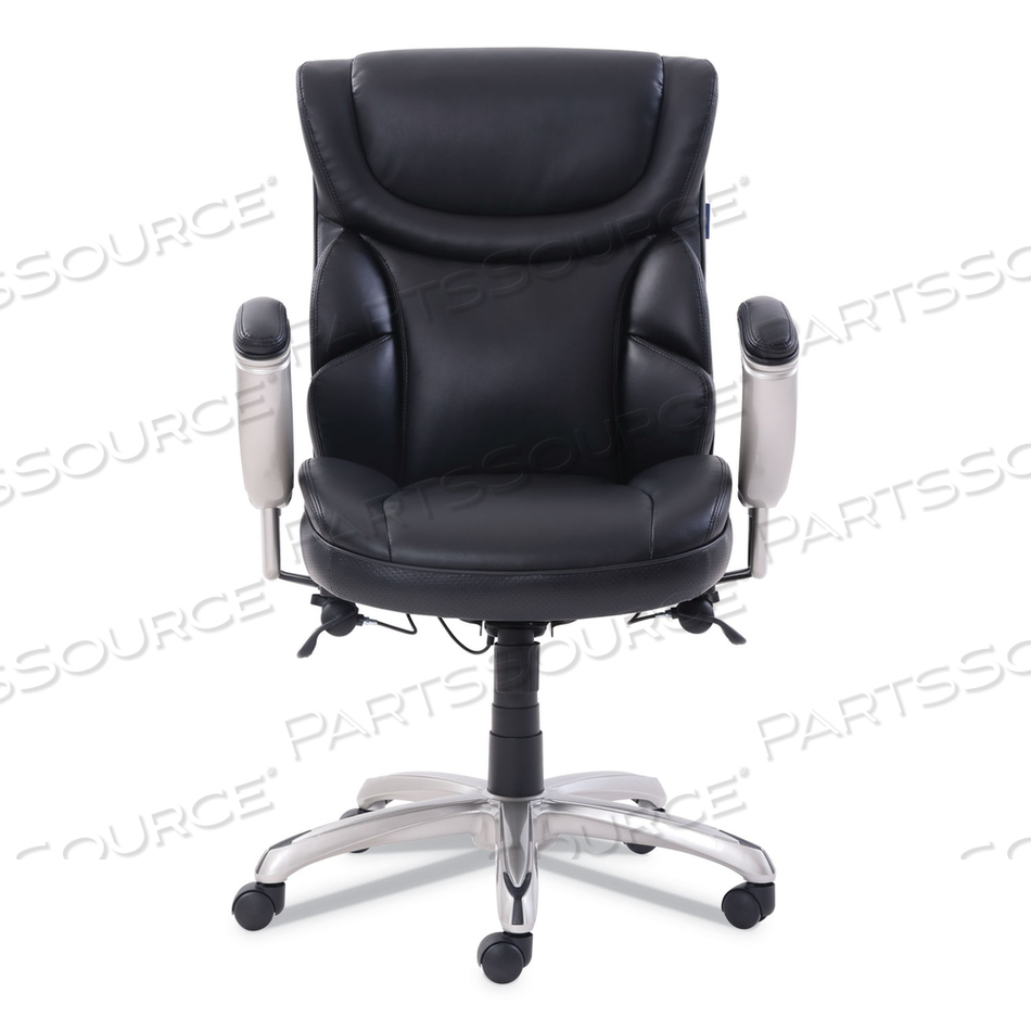 EMERSON TASK CHAIR, SUPPORTS UP TO 300 LB, 18.75" TO 21.75" SEAT HEIGHT, BLACK SEAT/BACK, SILVER BASE by SertaPedic EMERSON TASK CHAIR, SUPPORTS UP TO 300 LB, 18.75" TO 21.75" SEAT HEIGHT, BLACK SEAT/BACK, SILVER BASE by SertaPedic