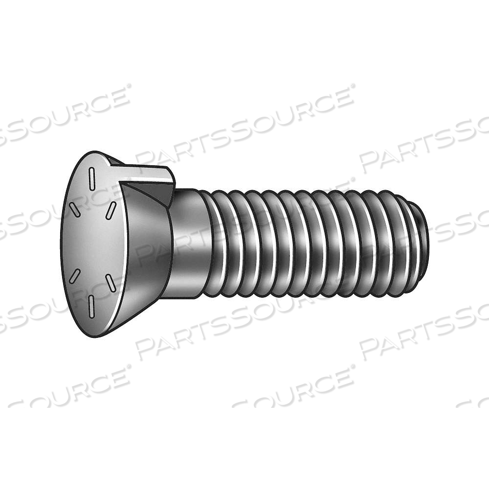 PLOW BOLT, KEY-LOCKING, STEEL, GRADE 8, BLACK OXIDE, 7/8"-9 THREAD SIZE, 5 1/2 IN FASTENER LG by Approved Vendor