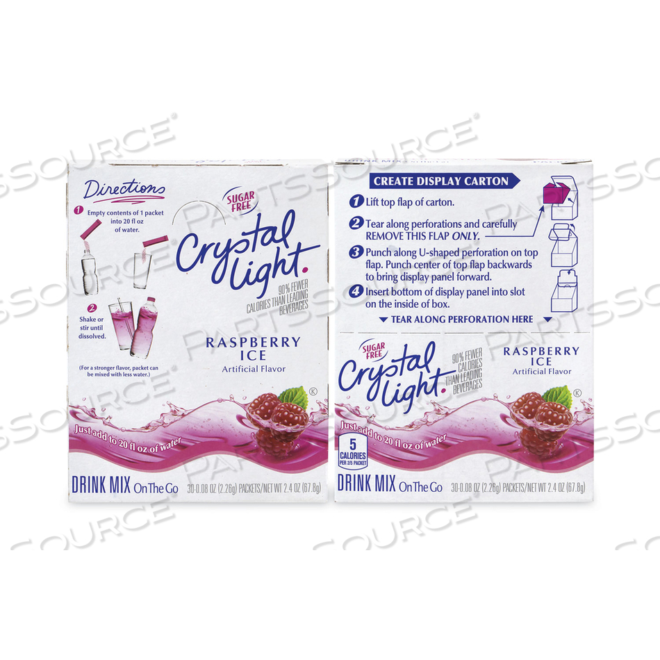 ON-THE-GO SUGAR-FREE DRINK MIX, RASPBERRY ICE, 0.08 OZ SINGLE-SERVING TUBES, 30/PK, 2 PK/BOX 