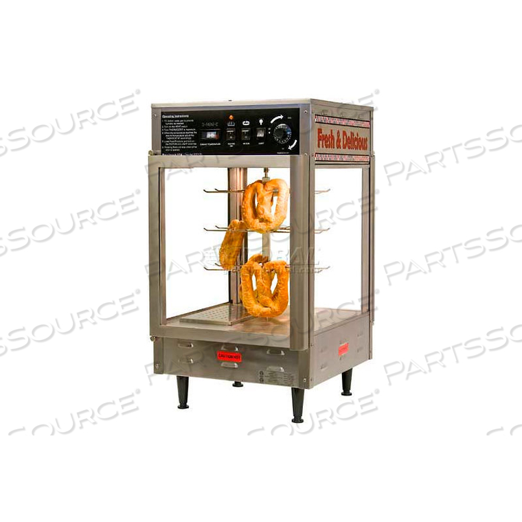 BENCHMARK 12" PIZZA/PRETZEL DISPLAY WARMER, HUMIDIFIED, 2-DOOR, ROTATING, 3 TIER by Winco DWL International, LLC BENCHMARK 12" PIZZA/PRETZEL DISPLAY WARMER, HUMIDIFIED, 2-DOOR, ROTATING, 3 TIER by Winco DWL International, LLC
