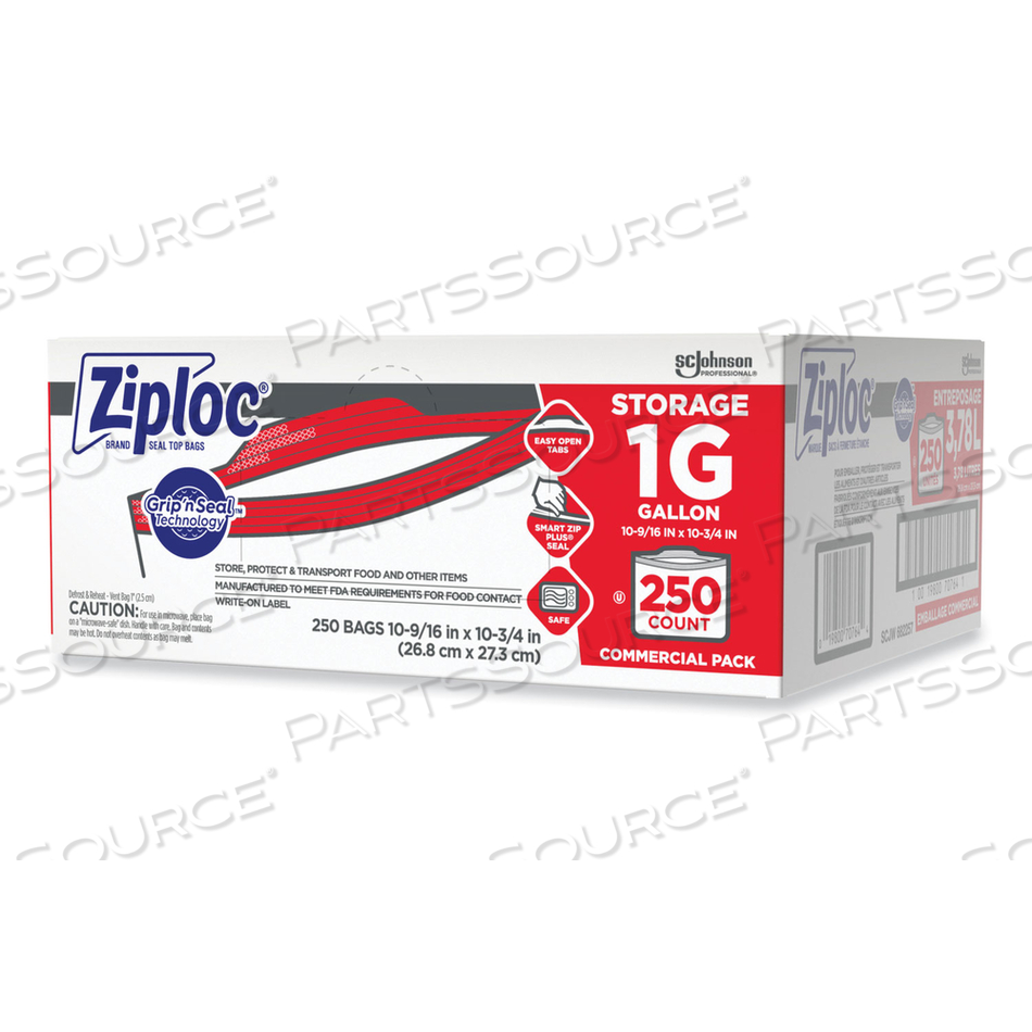682257 ZIPLOC STORAGE BAGS, 1 GAL, 250 BAGS, ZIPPER, CLEAR, SOLID by Ziploc 682257 ZIPLOC STORAGE BAGS, 1 GAL, 250 BAGS, ZIPPER, CLEAR, SOLID by Ziploc