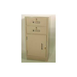 TELLER PEDESTAL CABINET - 2 DRAWERS LEFT HINGED DOOR 19"W X 19"D X 38-1/2"H GRAY by Fenco