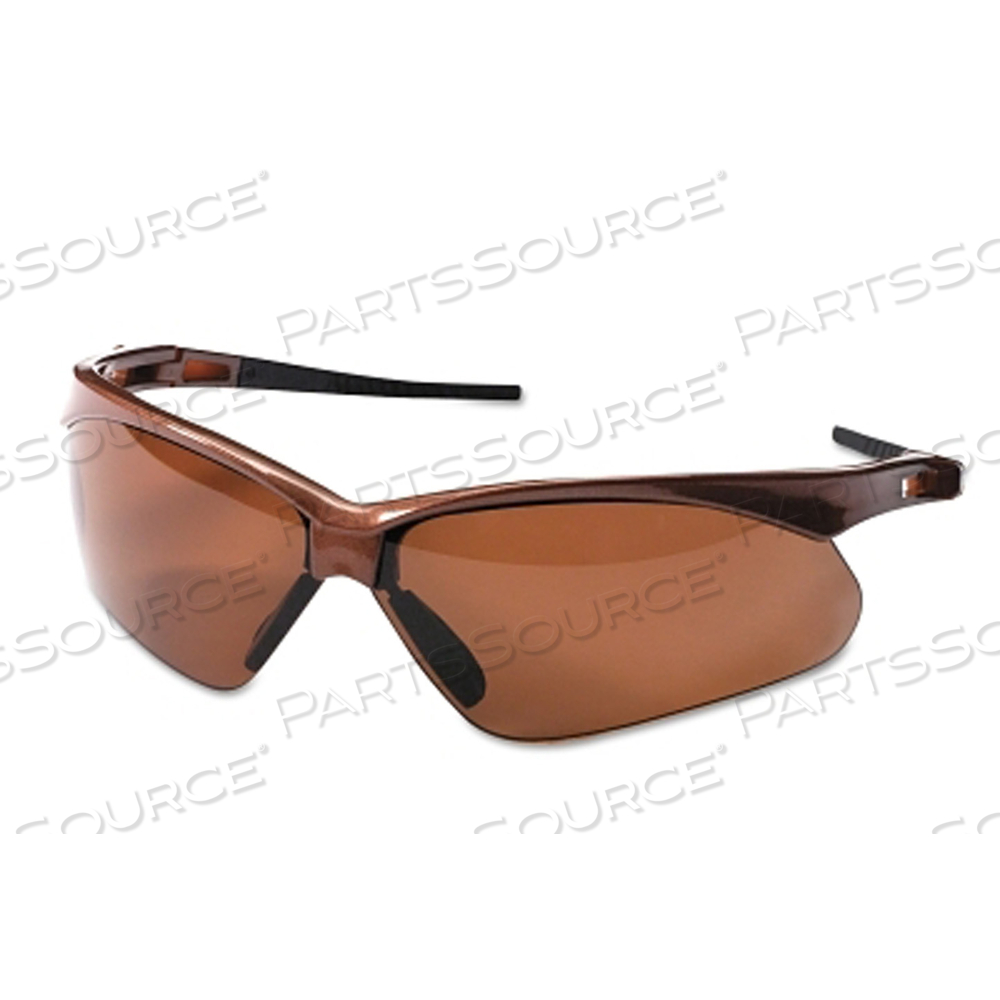 V30 NEMESIS POLARIZED SAFETY GLASSES, BROWN, POLYCARBONATE LENS, ANTI-SCRATCH, BROWN FRAME/TEMPLES, NYLON by KleenGuard