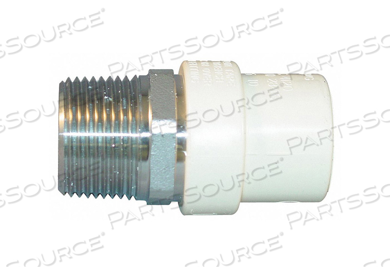 TRANSITION ADAPTER, STAINLESS STEEL, 1/2 IN METAL SIDE NOMINAL PIPE SIZE, MALE, NPT, CPVC, FEMALE by Spears
