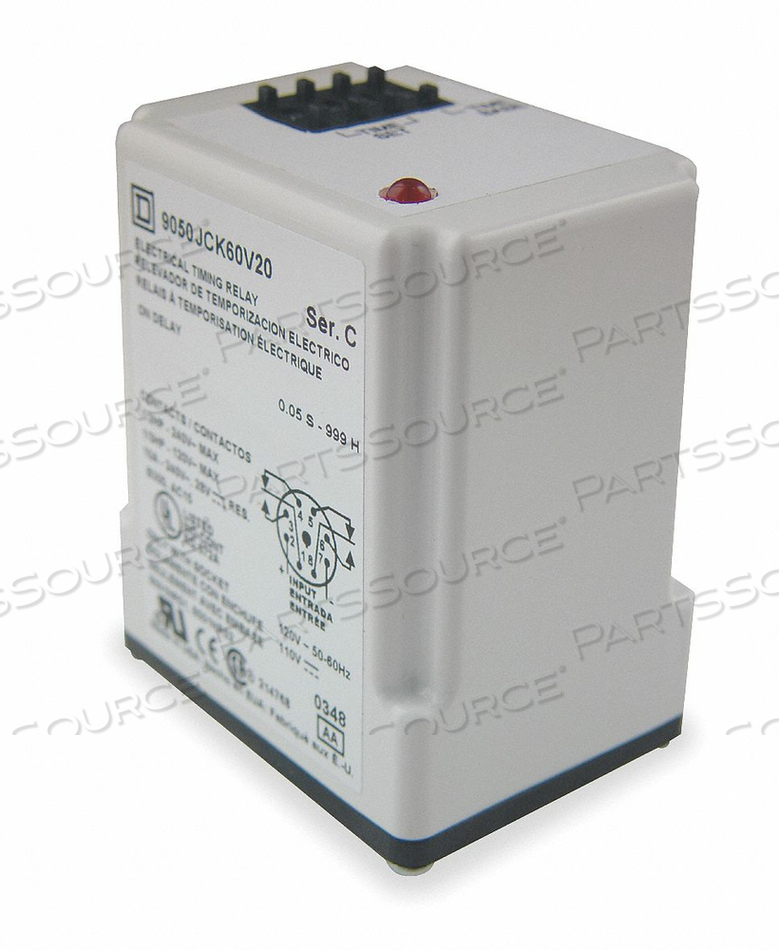 TIME DELAY RELAY 120VAC 10A DPDT .05 SEC by Square D