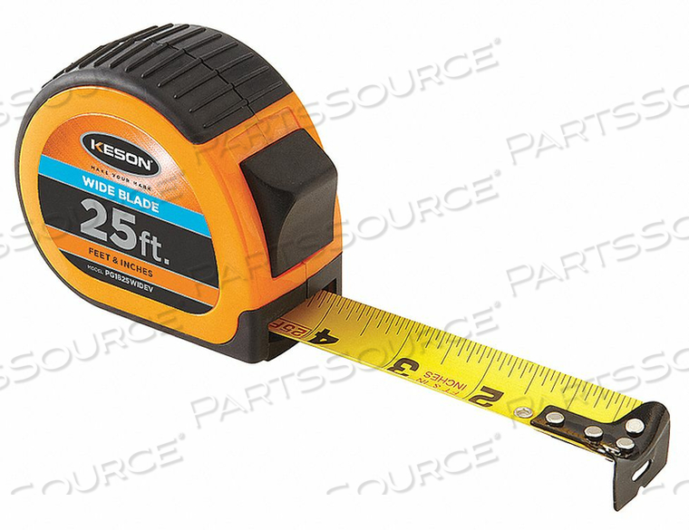 TAPE MEASURE 1-3/16INX25 FT ORANGE/BLACK by Keson