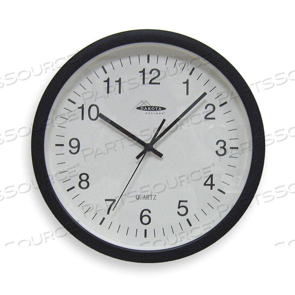ANALOG CLOCK, MANUAL, QUARTZ MOVEMENT, 12 IN DIA, PLASTIC, BATTERY, BLACK, ANALOG CLOCK by Approved Vendor ANALOG CLOCK, MANUAL, QUARTZ MOVEMENT, 12 IN DIA, PLASTIC, BATTERY, BLACK, ANALOG CLOCK by Approved Vendor