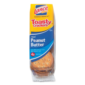 TOASTY CRACKERS, PEANUT BUTTER, 1.25 OZ PACKET, 24/BOX by Lance