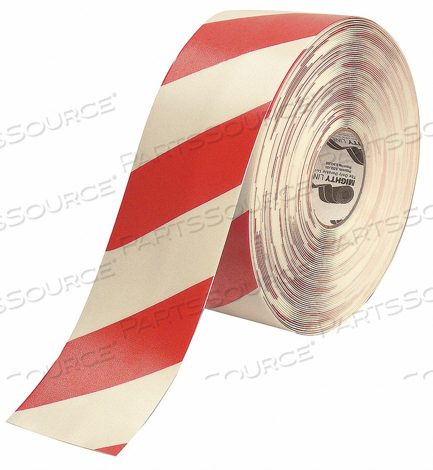 K2075 IND FLOOR TAPE ROLL RED/WHITE VINYL by Mighty Line
