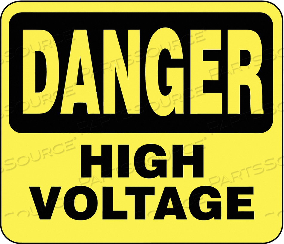 ACRYLIC SIGN YELLOW DANGER HIGH VOLTAGE by Lawrence Metal