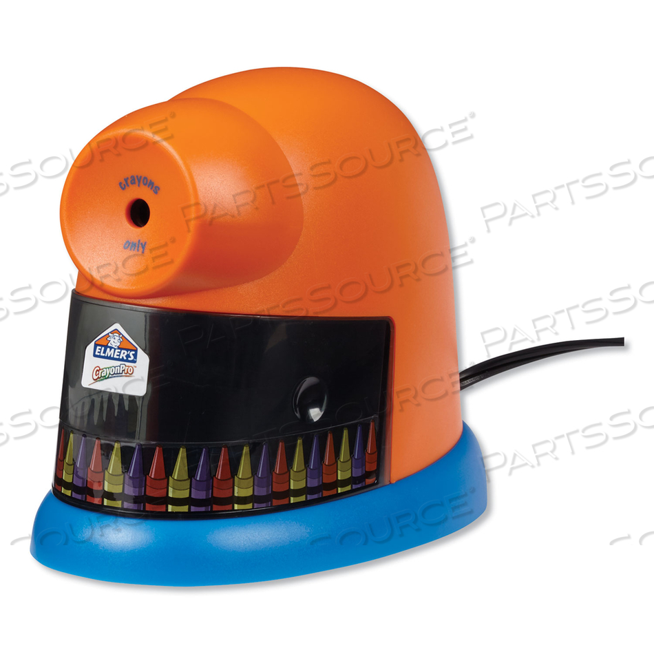 CRAYONPRO ELECTRIC SHARPENER, SCHOOL VERSION, AC-POWERED, 5.63 X 8.75 X 7.13, ORANGE/BLUE by Elmers CRAYONPRO ELECTRIC SHARPENER, SCHOOL VERSION, AC-POWERED, 5.63 X 8.75 X 7.13, ORANGE/BLUE by Elmers