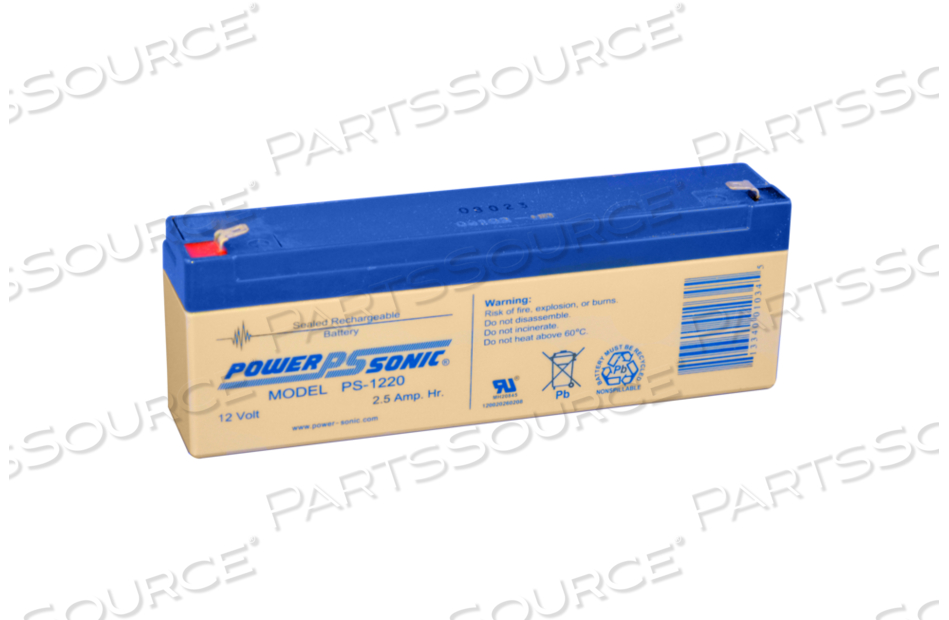 BATTERY, SEALED LEAD ACID, 12V, 2.3 AH, 0.187 IN FASTON 