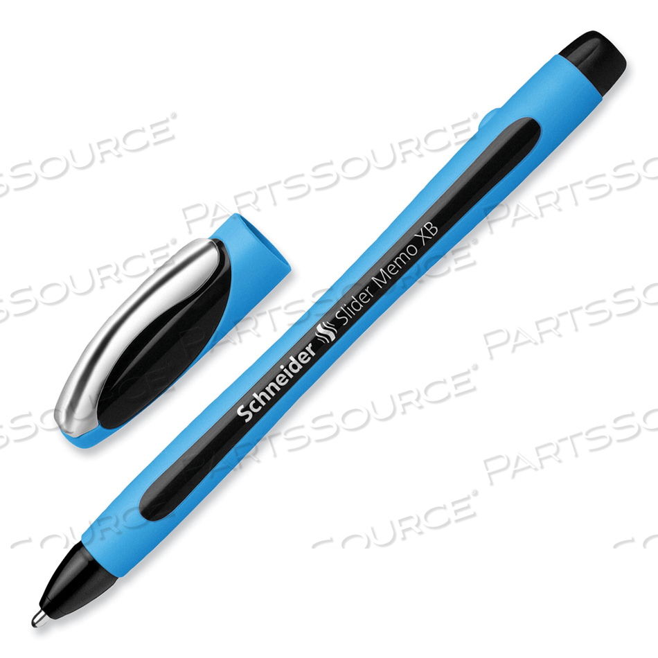 SLIDER MEMO XB BALLPOINT PEN, STICK, EXTRA-BOLD 1.4 MM, BLACK INK, BLACK/LIGHT BLUE BARREL by Schneider SLIDER MEMO XB BALLPOINT PEN, STICK, EXTRA-BOLD 1.4 MM, BLACK INK, BLACK/LIGHT BLUE BARREL by Schneider