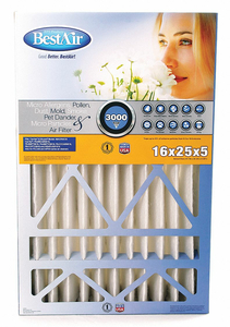 FURNACE AIR FILTER 25X16X5 MERV 13 PK2 by Best Air