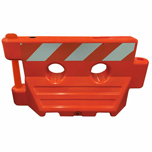 WATER FILLED BARRICADE SYSTEM, PLASTIC, INTERLOCKING, ORANGE, 60"L X 24"W X 36"H by Plasticade