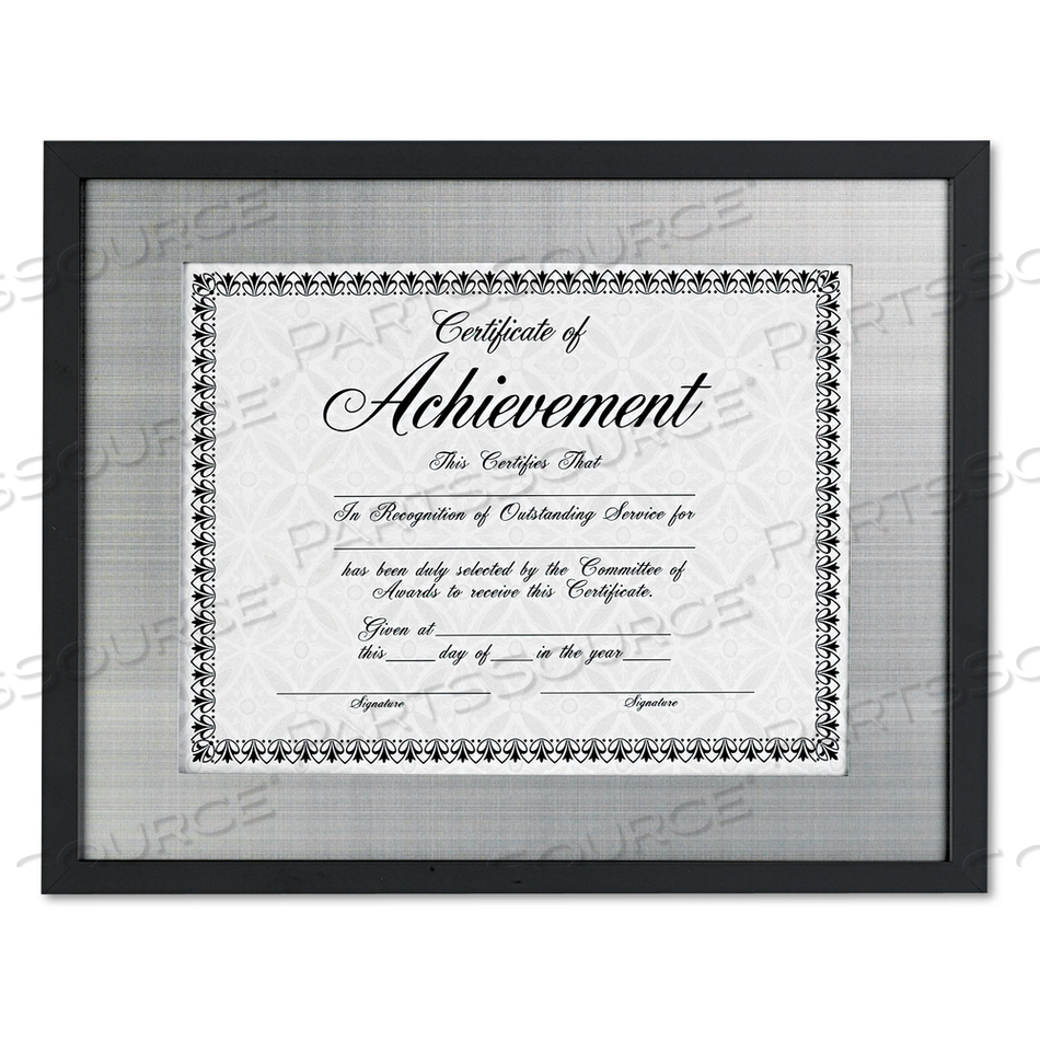 CONTEMPORARY WOOD FRAME, SILVER METAL MAT, 11 X 14, 8.5 X 11, BLACK 