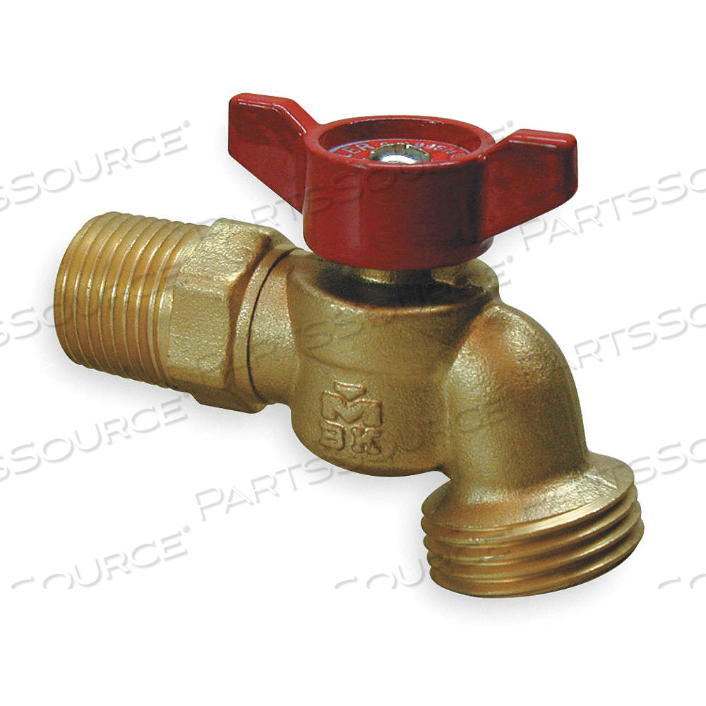 HOSE BIBB, QUARTER TURN, SOLDER CUP OR MNPT, STD, ZINC, 1/2 IN INLET SIZE by Approved Vendor