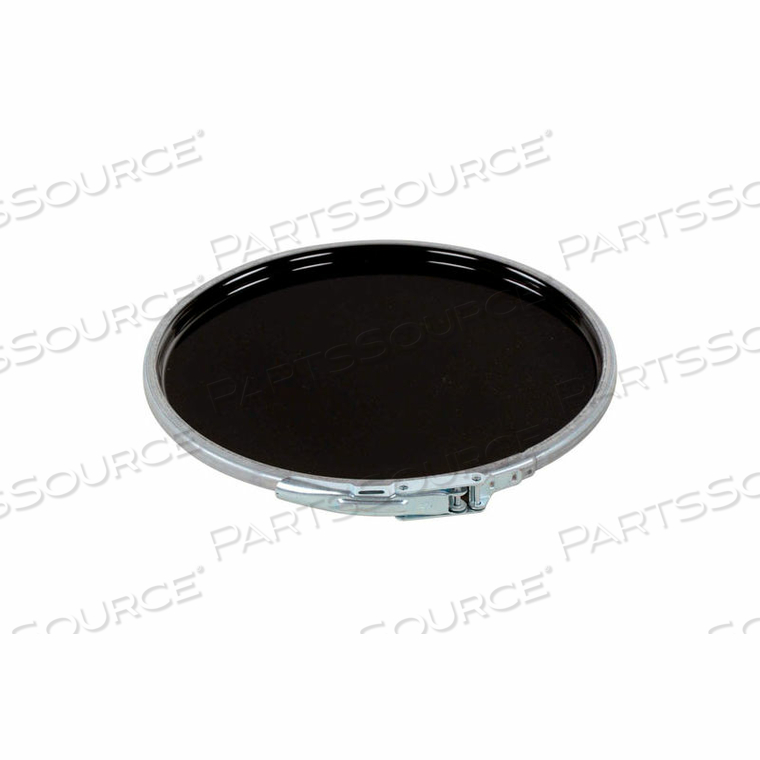 STEEL PAIL LID, GASKETED/LEVER LOCK, 12 3/4 IN OVERALL DIA, BLACK, STEEL by Vestil Manufacturing Corp.
