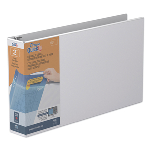 QUICKFIT LEDGER D-RING VIEW BINDER, 3 RINGS, 2" CAPACITY, 11 X 17, WHITE by Stride