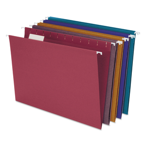 EARTHWISE BY PENDAFLEX EZ SLIDE 100% RECYCLED COLORED HANGING FILE FOLDERS, LETTER SIZE, 1/5-CUT TABS, ASSORTED COLORS, 20/BX by Esselte Pendaflex Corp. EARTHWISE BY PENDAFLEX EZ SLIDE 100% RECYCLED COLORED HANGING FILE FOLDERS, LETTER SIZE, 1/5-CUT TABS, ASSORTED COLORS, 20/BX by Esselte Pendaflex Corp.
