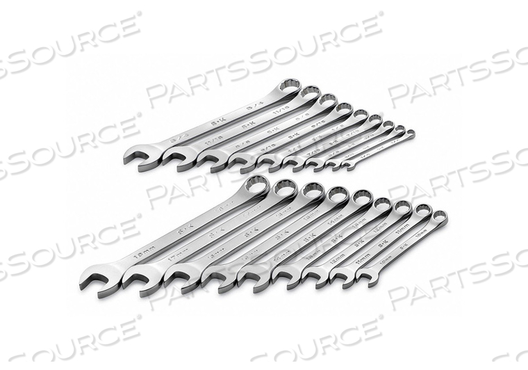 COMBO WRENCH SET 1/4-3/4 10-18MM 18 PC by SK Professional Tools