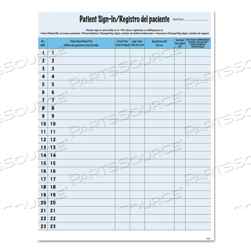 HIPAA LABELS, PATIENT SIGN-IN, 8.5 X 11, BLUE, 23/SHEET, 125 SHEETS/PACK HIPAA LABELS, PATIENT SIGN-IN, 8.5 X 11, BLUE, 23/SHEET, 125 SHEETS/PACK