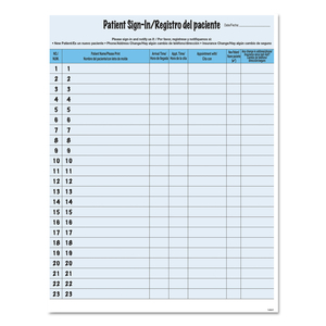 HIPAA LABELS, PATIENT SIGN-IN, 8.5 X 11, BLUE, 23/SHEET, 125 SHEETS/PACK by Tabbies HIPAA LABELS, PATIENT SIGN-IN, 8.5 X 11, BLUE, 23/SHEET, 125 SHEETS/PACK by Tabbies