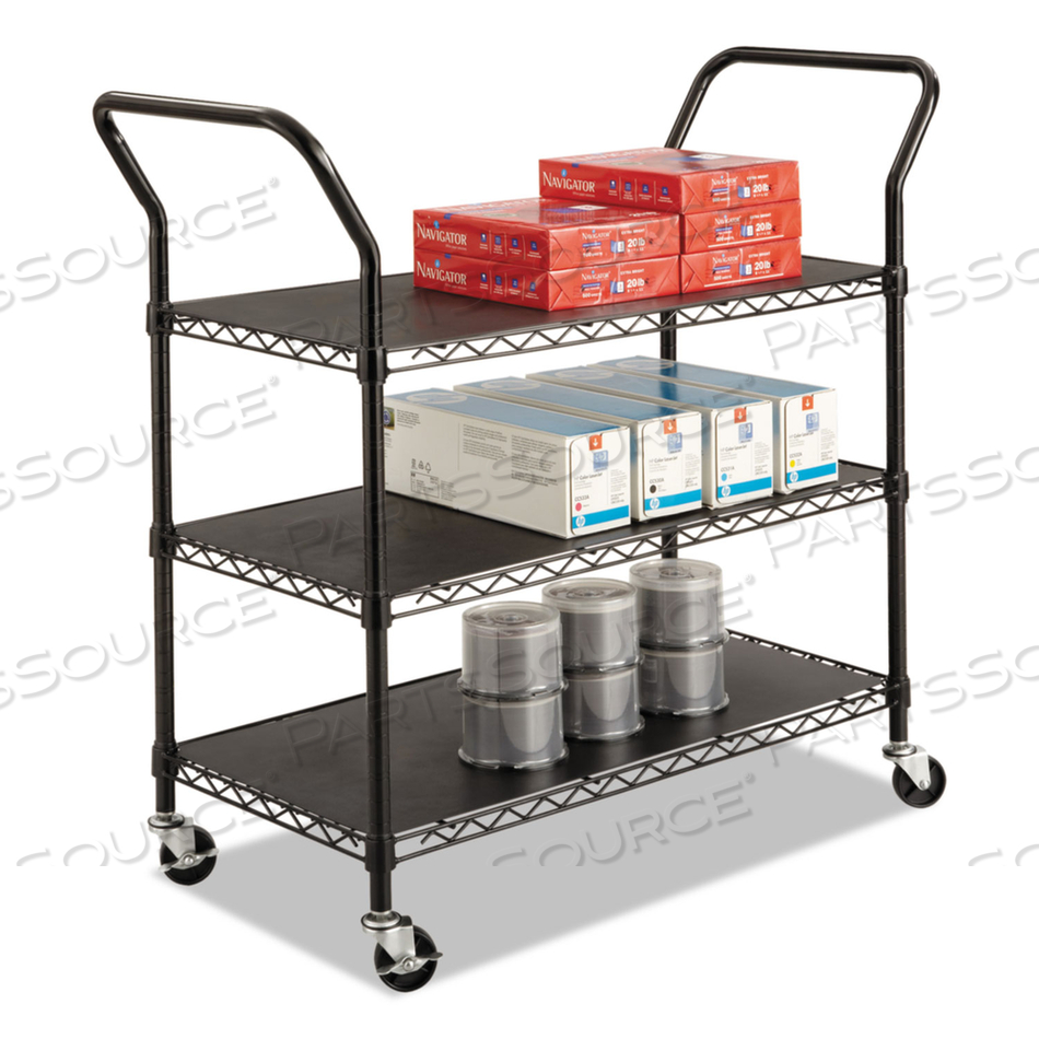 5338 3 SHELF BLACK WIRE UTILITY CART by Safco 5338 3 SHELF BLACK WIRE UTILITY CART by Safco