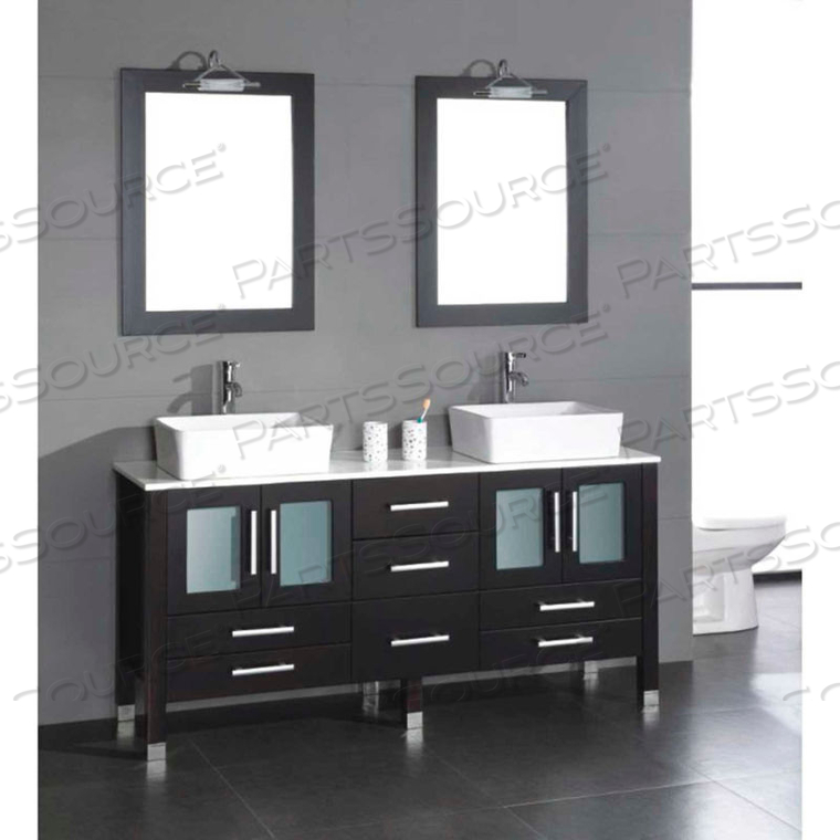 GRAND ASPEN 71" BATHROOM VANITY SET W/CHROME FAUCETS 