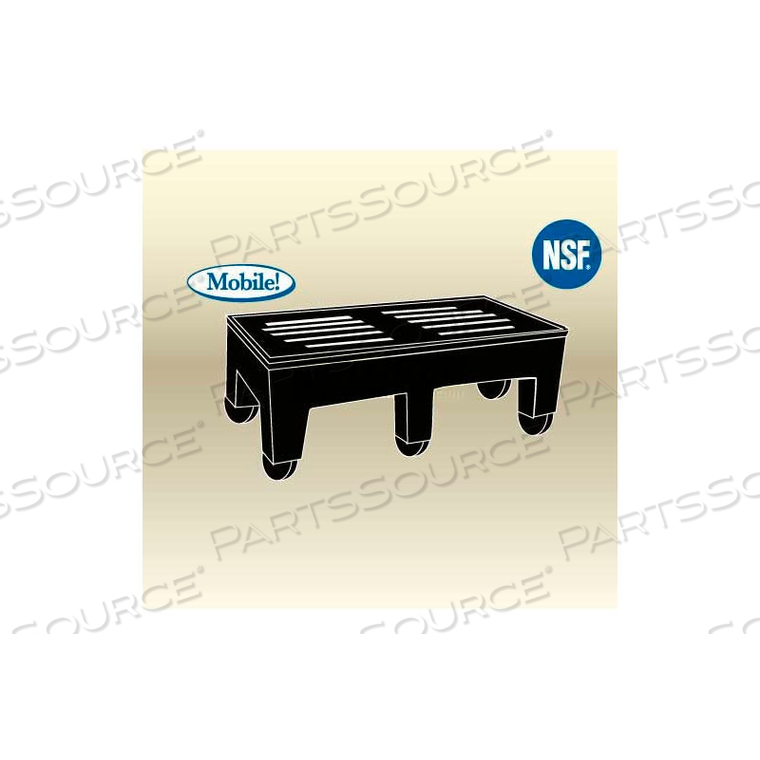 POLYMIGHT DUNNAGE RACK W/CASTERS 48"W X 22"D X 16"H, 2000 LBS. CAPACITY by Mason Ways Indestructible Plastics LLC POLYMIGHT DUNNAGE RACK W/CASTERS 48"W X 22"D X 16"H, 2000 LBS. CAPACITY by Mason Ways Indestructible Plastics LLC