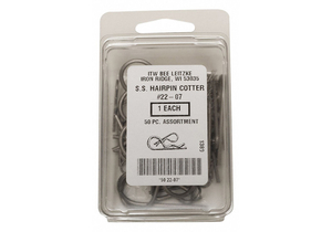 HAIRPIN COTTER ASST 18-8 50 PCS 5 SIZES by ITW HAIRPIN COTTER ASST 18-8 50 PCS 5 SIZES by ITW
